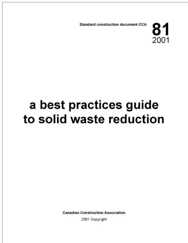 CCA 81 [Electronic Version]  Best practices guide to solid waste reduction